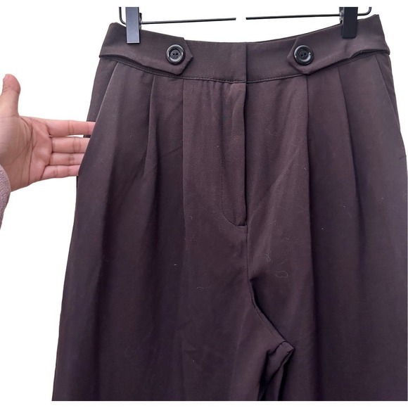 NWT Nasty Gal Buttoned‎ Top Trouser Chocolate Brown Size US 4 - Picture 7 of 10